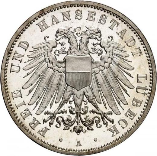 Аверс монеты - 3 марки 1911 года A "Любек" - цена серебряной монеты - Германия, Германская Империя