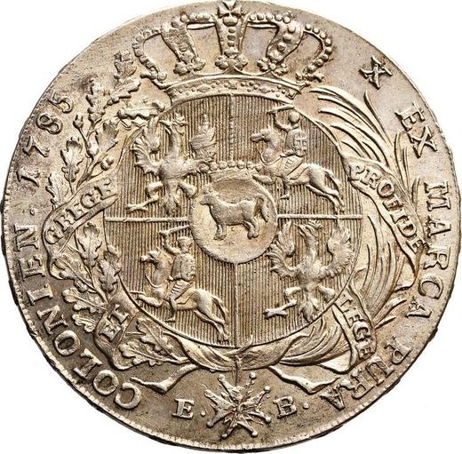 Реверс монеты - Талер 1785 года EB - цена серебряной монеты - Польша, Станислав II Август