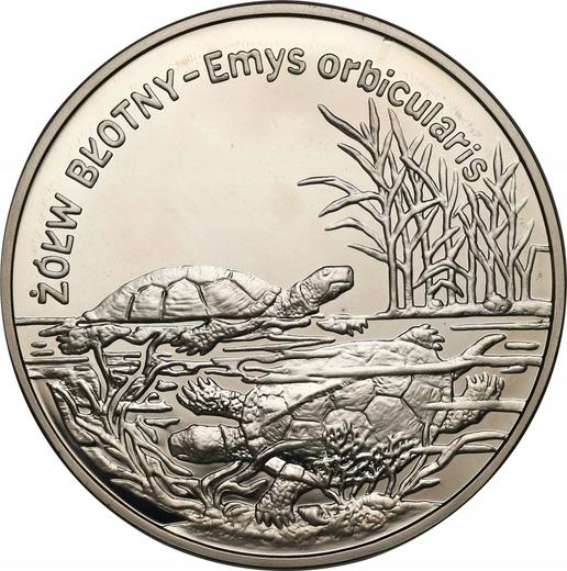 Reverse 20 Zlotych 2002 MW "European pond turtle" - Silver Coin Value - Poland, III Republic after denomination