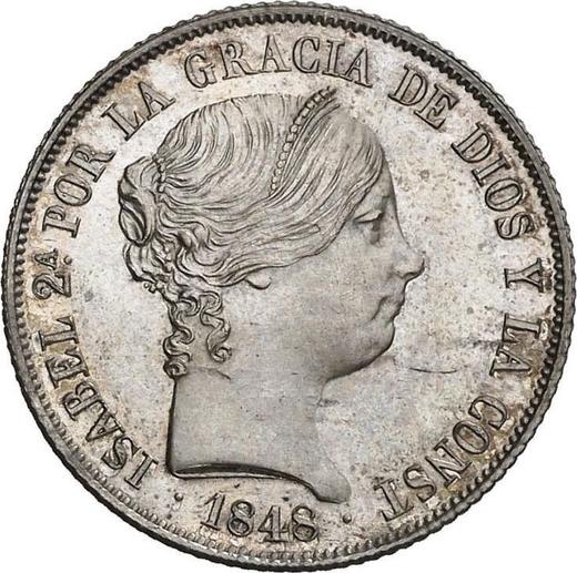 Аверс монеты - 4 реала 1848 года M DG - цена серебряной монеты - Испания, Изабелла II
