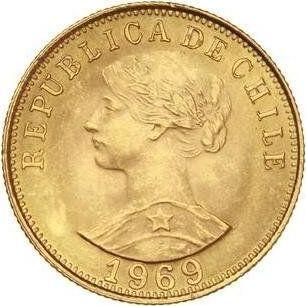 Аверс монеты - 50 песо 1969 года So - цена золотой монеты - Чили, Республика