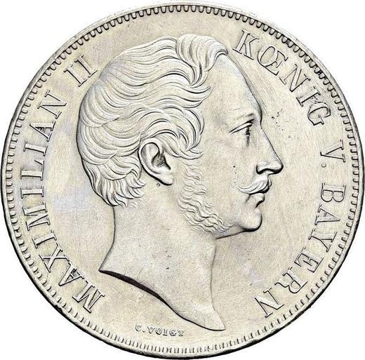 Anverso 2 táleros 1856 "Monumento al rey Maximilian" - valor de la moneda de plata - Baviera, Maximilian II