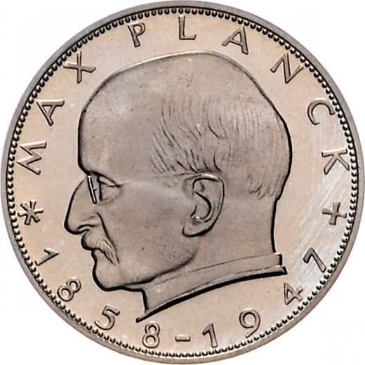 Anverso 2 marcos 1968 F "Max Planck" - valor de la moneda  - Alemania, RFA
