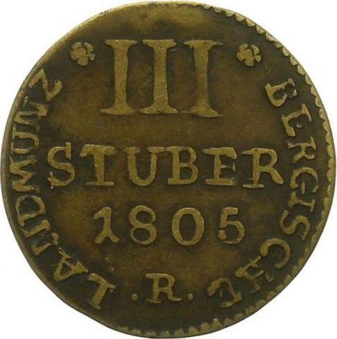 Reverso 3 stuber 1805 R - valor de la moneda de plata - Berg, Maximiliano I