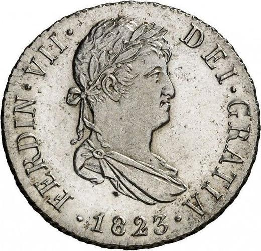 Аверс монеты - 2 реала 1823 года M AJ - цена серебряной монеты - Испания, Фердинанд VII