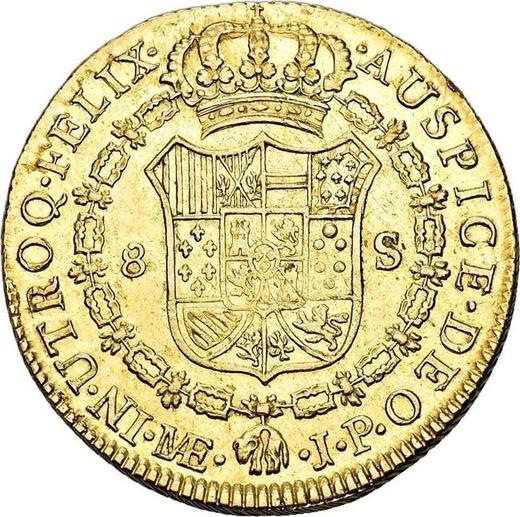 Реверс монеты - 8 эскудо 1809 года JP - цена золотой монеты - Перу, Фердинанд VII