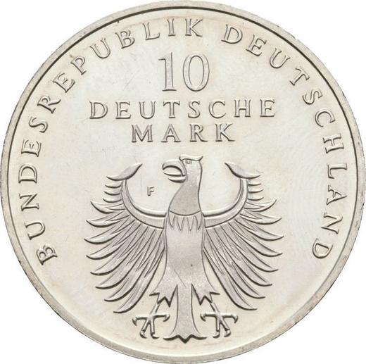 Реверс монеты - 10 марок 1998 года F "Немецкая марка" - цена серебряной монеты - Германия, ФРГ