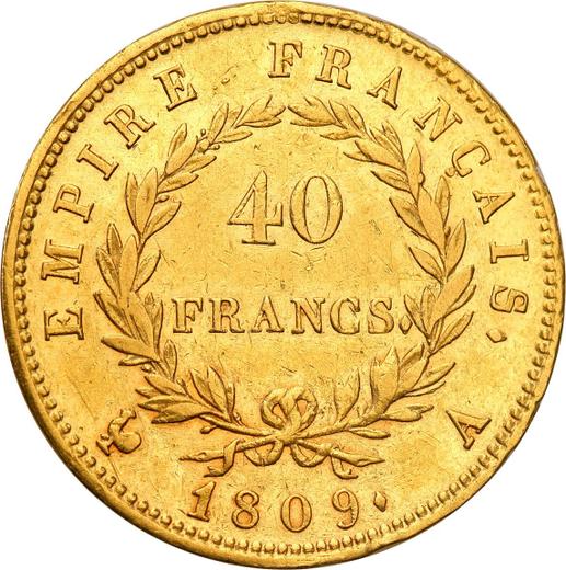 Rewers monety - 40 franków 1809 A "Typ 1809-1813" Paryż - Francja, Napoleon I