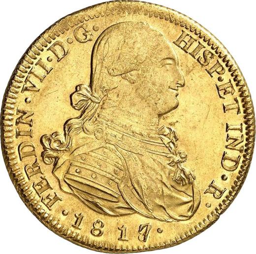 Аверс монеты - 8 эскудо 1817 года So FJ - цена золотой монеты - Чили, Фердинанд VII