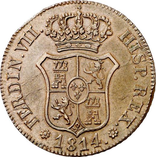Anverso 6 cuartos 1814 "Cataluña" - valor de la moneda  - España, Fernando VII