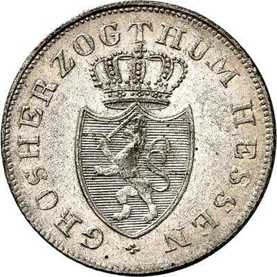 Аверс монеты - 6 крейцеров 1827 года - цена серебряной монеты - Гессен-Дармштадт, Людвиг I