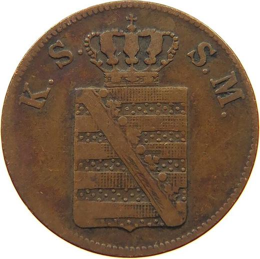 Аверс монеты - 2 пфеннига 1852 года F - цена  монеты - Саксония-Альбертина, Фридрих Август II