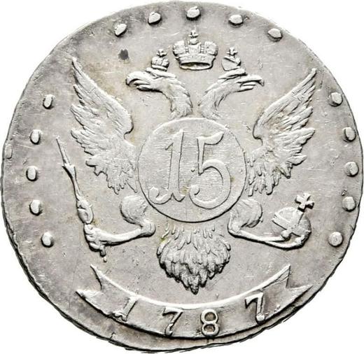 Rewers monety - 15 kopiejek 1787 СПБ - cena srebrnej monety - Rosja, Katarzyna II