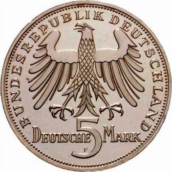 Reverse 5 Mark 1955 F "Friedrich Schiller" - Germany, FRG