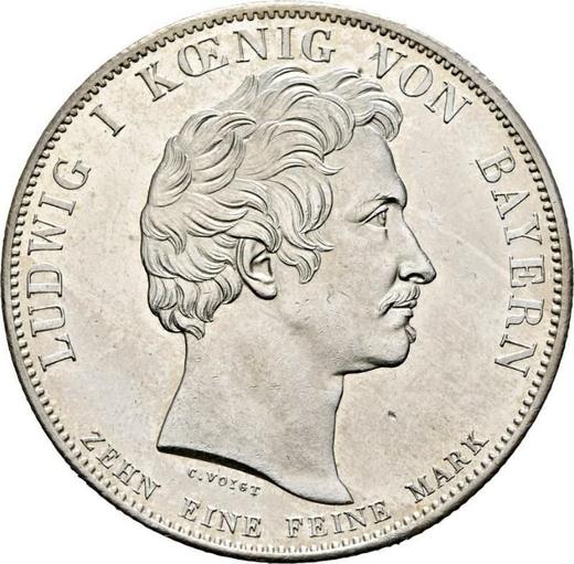 Anverso Tálero 1835 "Unión Aduanera de Alemania" - valor de la moneda de plata - Baviera, Luis I de Baviera