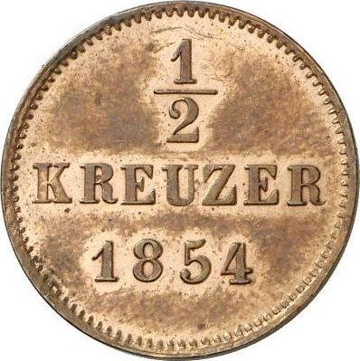 Реверс монеты - 1/2 крейцера 1854 года - цена  монеты - Саксен-Мейнинген, Бернгард II