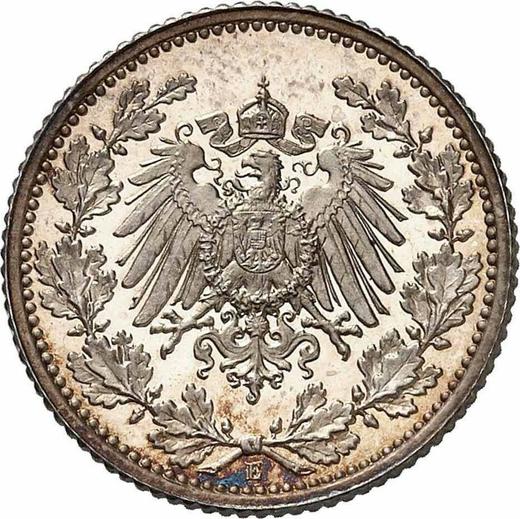 Reverso Medio marco 1913 E "Tipo 1905-1919" - valor de la moneda de plata - Alemania, Imperio alemán