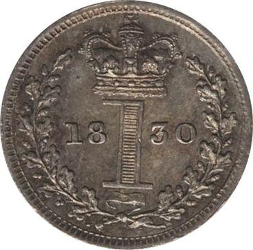 Reverso Penique 1830 "Maundy" - valor de la moneda de plata - Gran Bretaña, Jorge IV