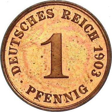 Anverso 1 Pfennig 1903 J "Tipo 1890-1916" - valor de la moneda  - Alemania, Imperio alemán