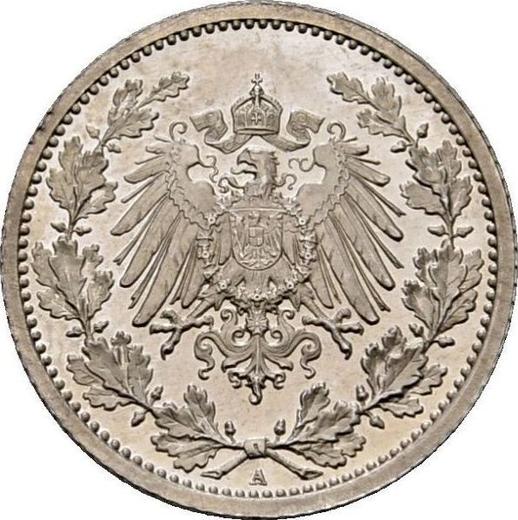Reverso Medio marco 1911 A "Tipo 1905-1919" - valor de la moneda de plata - Alemania, Imperio alemán