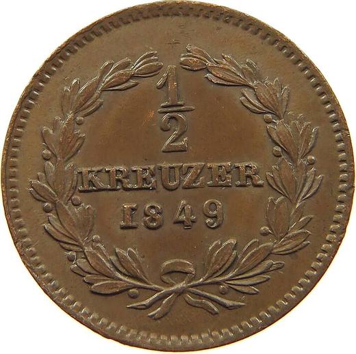 Rewers monety - 1/2 krajcara 1849 - cena  monety - Badenia, Leopold