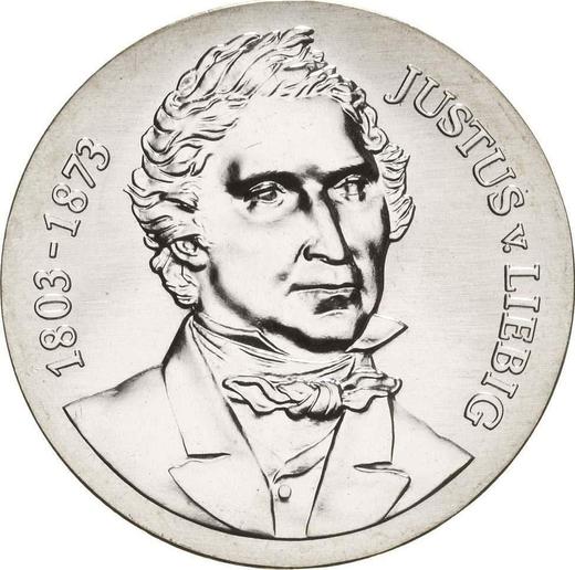 Аверс монеты - 10 марок 1978 года "Юстус фон Либих" - цена серебряной монеты - Германия, ГДР