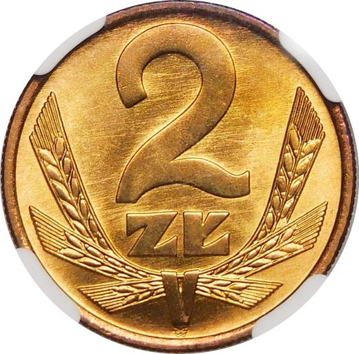 Reverso 2 eslotis 1975 WK - valor de la moneda  - Polonia, República Popular