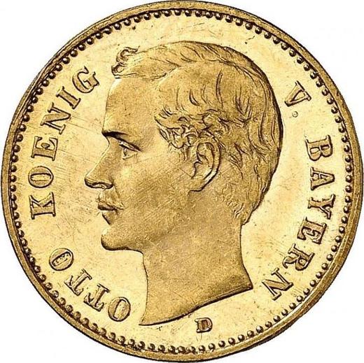 Аверс монеты - 10 марок 1905 года D "Бавария" - цена золотой монеты - Германия, Германская Империя