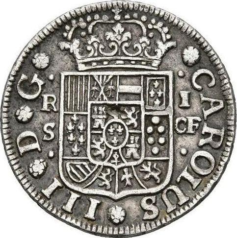 Awers monety - 1 real 1768 S CF - cena srebrnej monety - Hiszpania, Karol III