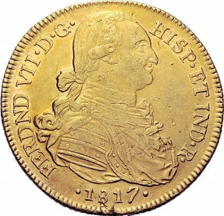 Аверс монеты - 8 эскудо 1817 года NR JF - цена золотой монеты - Колумбия, Фердинанд VII