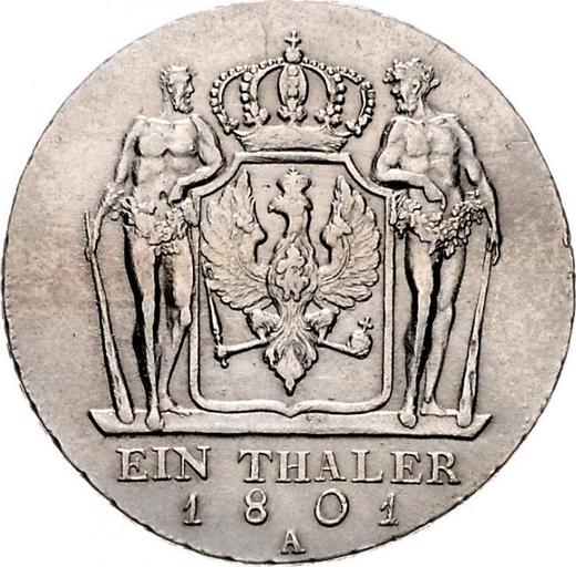 Rewers monety - Talar 1801 A - cena srebrnej monety - Prusy, Fryderyk Wilhelm III