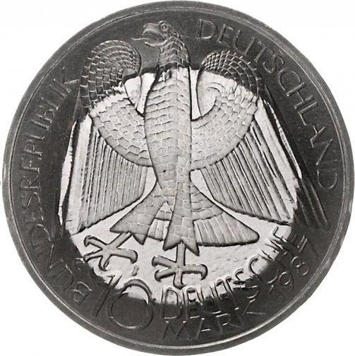 Rewers monety - 10 marek 1987 J "750 lat Berlina" Kontrmarka Papieska wizyta w Kolonii - cena srebrnej monety - Niemcy, RFN