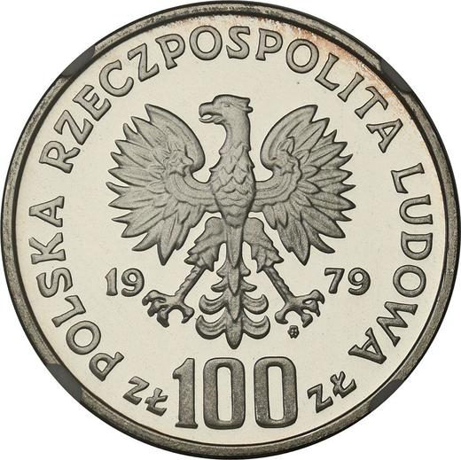 Anverso 100 eslotis 1979 MW "Ludwik Zamenhof" Plata - valor de la moneda de plata - Polonia, República Popular