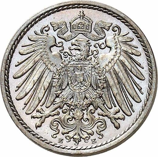 Reverso 5 Pfennige 1909 E "Tipo 1890-1915" - valor de la moneda  - Alemania, Imperio alemán