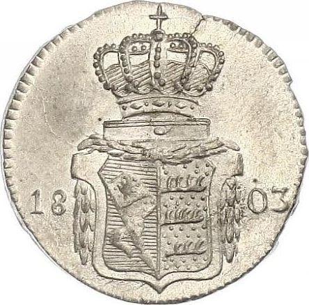 Реверс монеты - 3 крейцера 1803 года - цена серебряной монеты - Вюртемберг, Фридрих I Вильгельм