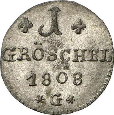 Реверс монеты - 1 грошель 1808 года G "Силезия" - цена серебряной монеты - Пруссия, Фридрих Вильгельм III
