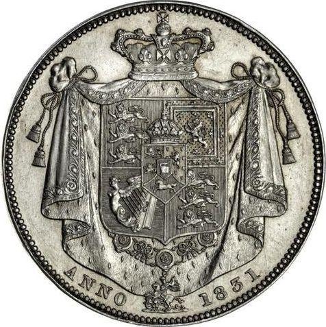 Reverso Media corona 1831 WW - valor de la moneda de plata - Gran Bretaña, Guillermo IV