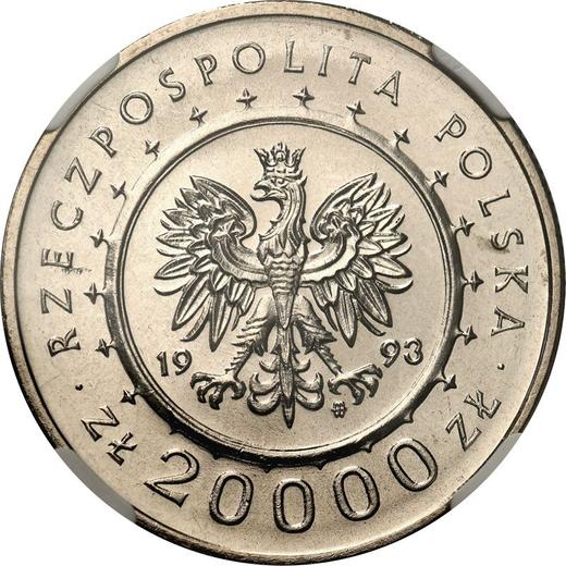 Awers monety - 20000 złotych 1993 MW ET "Zamek w Łańcucie" - cena  monety - Polska, III RP przed denominacją