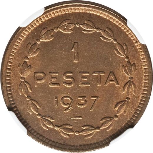 Reverso 1 peseta 1937 "Euskadi" Cobre Prueba - valor de la moneda  - España, II República