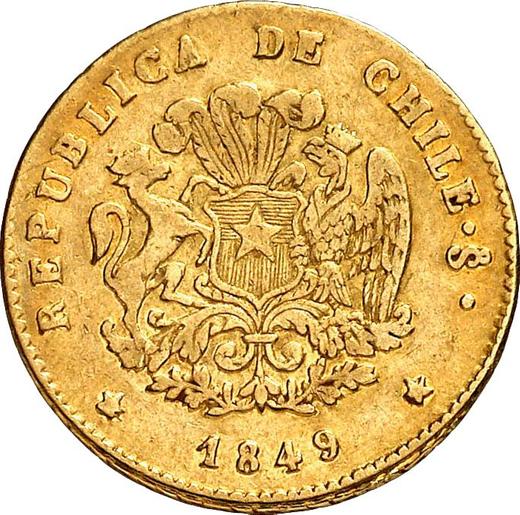 Аверс монеты - 1 эскудо 1849 года So ML - цена золотой монеты - Чили, Республика