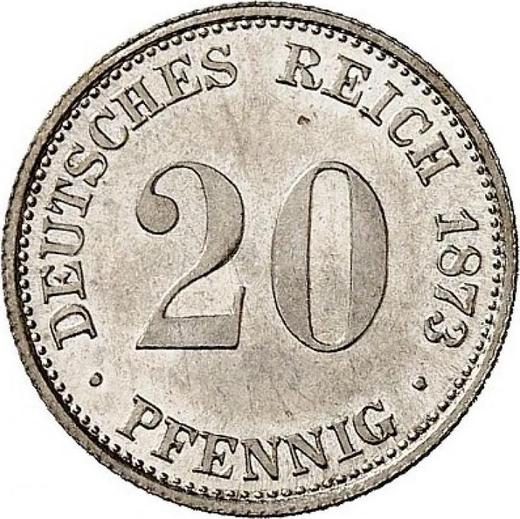 Аверс монеты - 20 пфеннигов 1873 года D "Тип 1873-1877" - цена серебряной монеты - Германия, Германская Империя