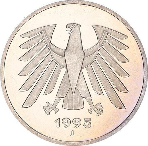 Реверс монеты - 5 марок 1995 года J - цена  монеты - Германия, ФРГ