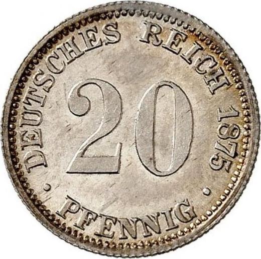 Аверс монеты - 20 пфеннигов 1875 года B "Тип 1873-1877" - цена серебряной монеты - Германия, Германская Империя