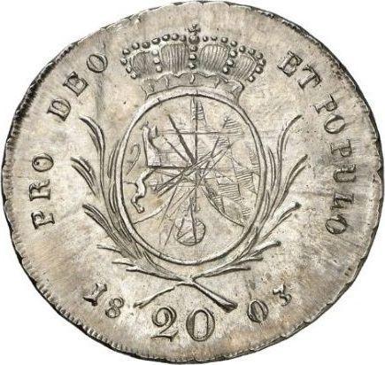 Reverso 20 Kreuzers 1803 - valor de la moneda de plata - Baviera, Maximilian I
