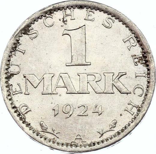 Rewers monety - 1 marka 1924 A "Typ 1924-1925" - cena srebrnej monety - Niemcy, Republika Weimarska