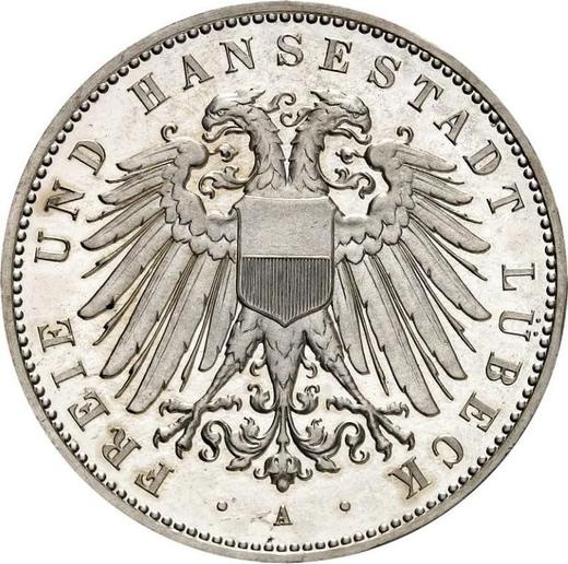 Аверс монеты - 5 марок 1913 года A "Любек" - цена серебряной монеты - Германия, Германская Империя