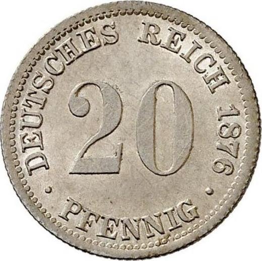 Anverso 20 Pfennige 1876 J "Tipo 1873-1877" - valor de la moneda de plata - Alemania, Imperio alemán