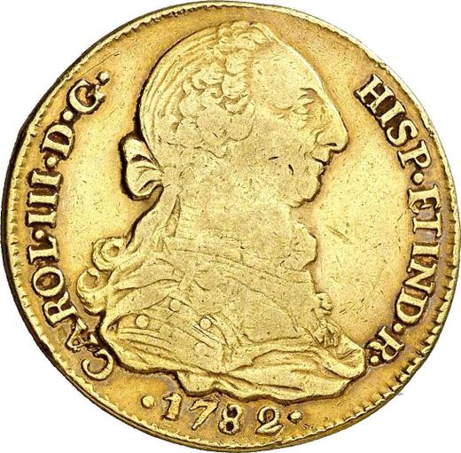 Аверс монеты - 4 эскудо 1782 года P SF - цена золотой монеты - Колумбия, Карл III