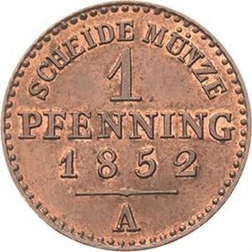 Реверс монеты - 1 пфенниг 1852 года A - цена  монеты - Пруссия, Фридрих Вильгельм IV