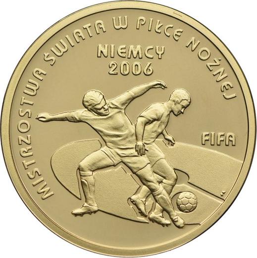 Reverso 100 eslotis 2006 MW UW "Copa Mundial de Fútbol de 2006" - valor de la moneda de oro - Polonia, República moderna
